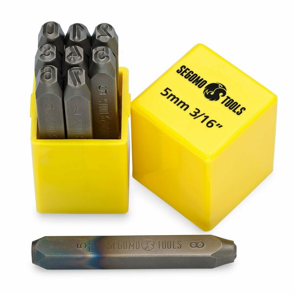 Segomo Tools 9 Piece 5mm 3/16 Inch Sizes: 0-8 Professional Number Punch Stamp Set NUMBER316